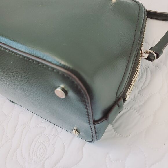 Kate Spade Patterson Drive Dome Satchel Purse Handbag Crossbody Strap Dark Green - Picture 12 of 17